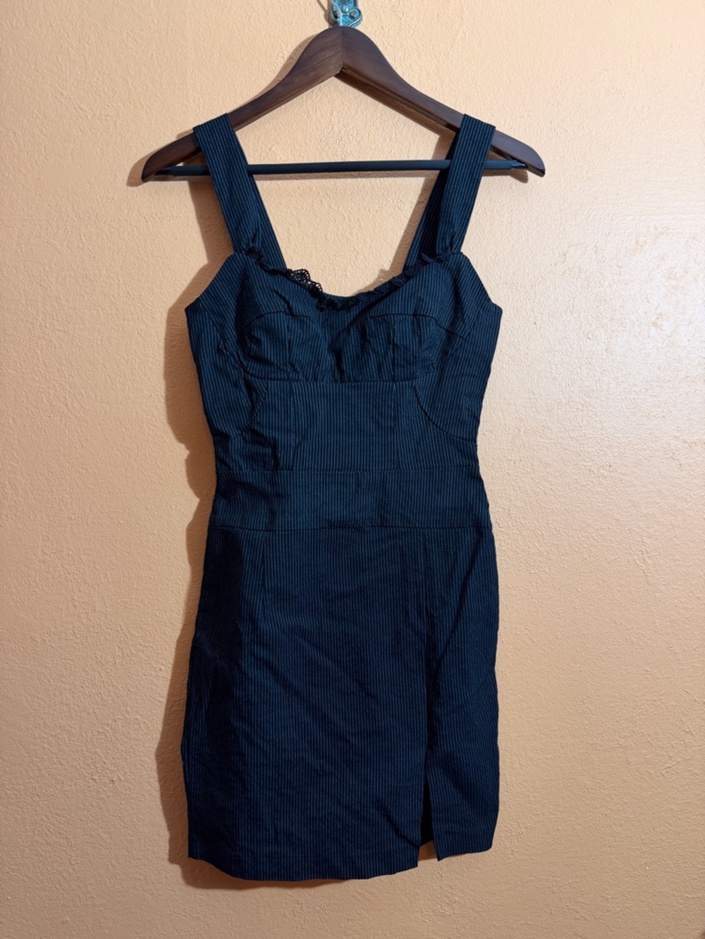 Frederick's of Hollywood Black Pinstripe Mini Dress